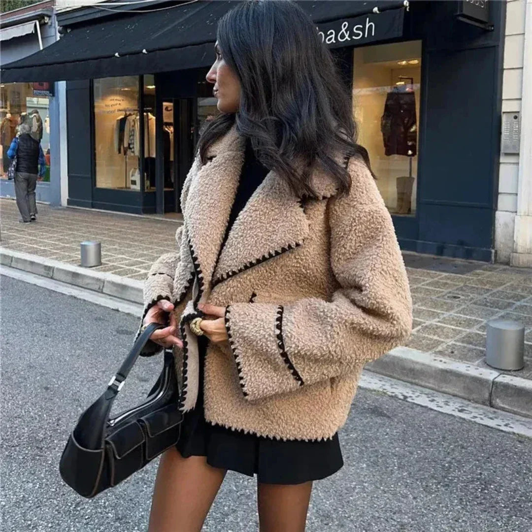 Damen Flauschige Fleecejacke