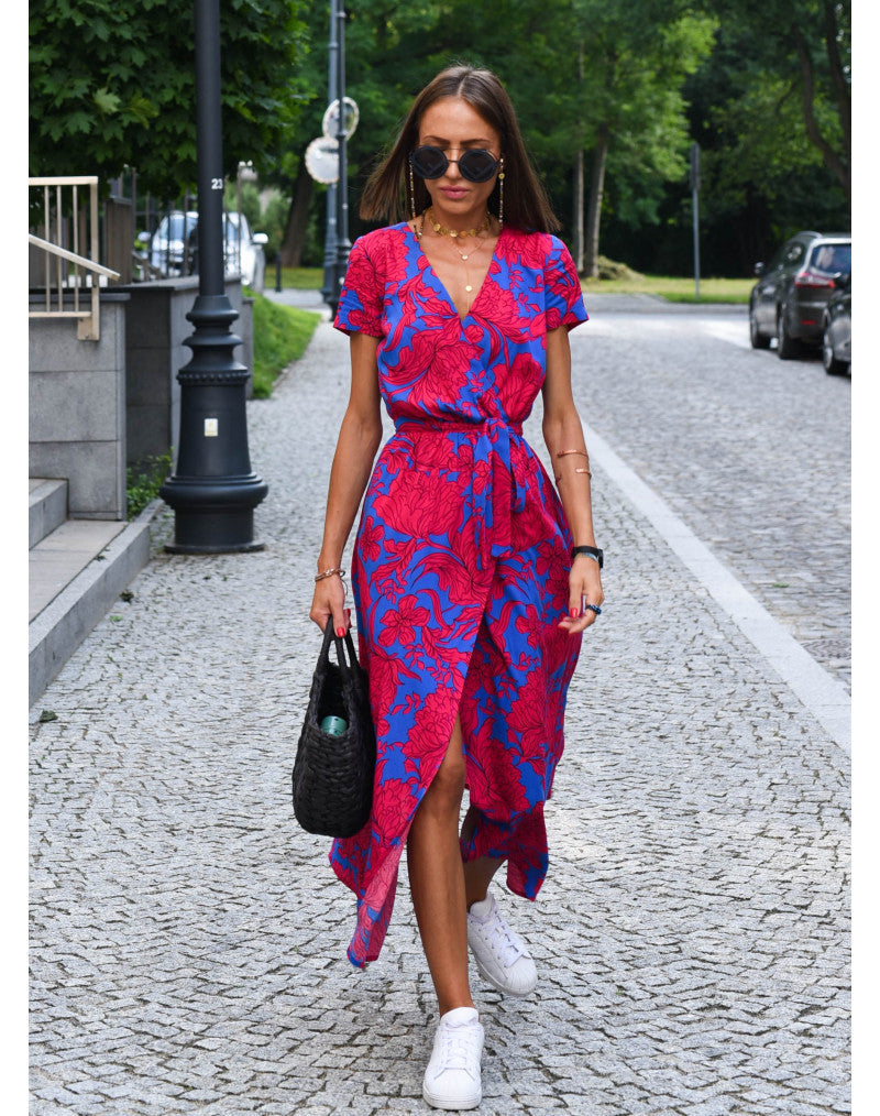 Schlitz Maxikleid mit Blumenmuster