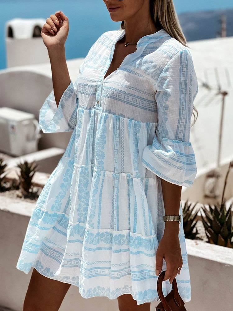 luftiges Boho-Kleid mit fröhlichem Muster