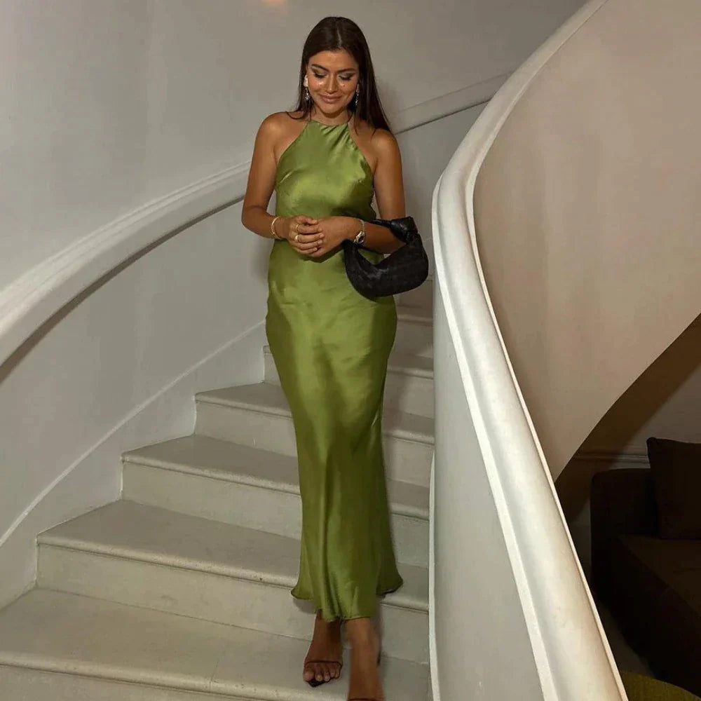 Mode Ärmelloses Seidenkleid