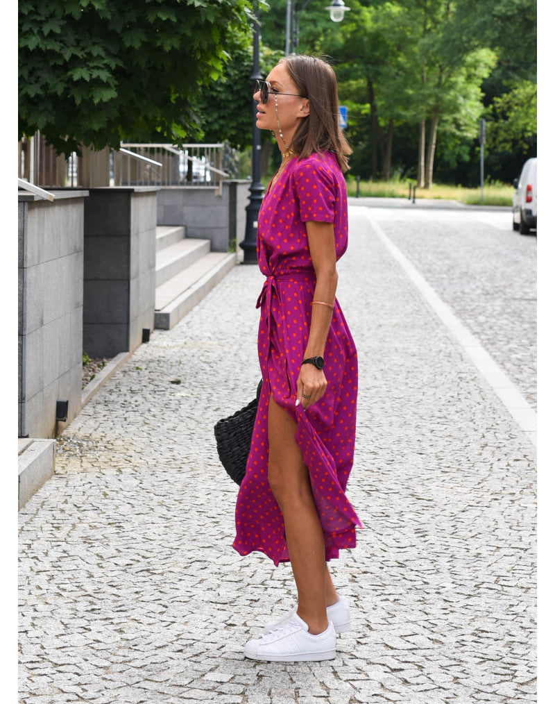 Schlitz Maxikleid mit Blumenmuster