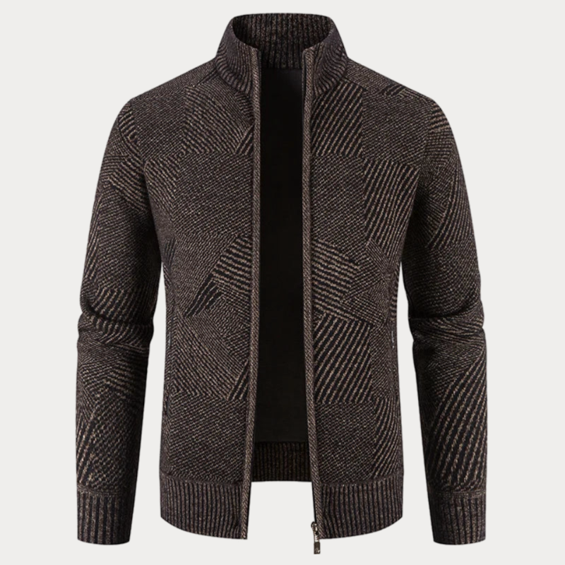Stilvolle Winter Strickjacke mit Kapuze