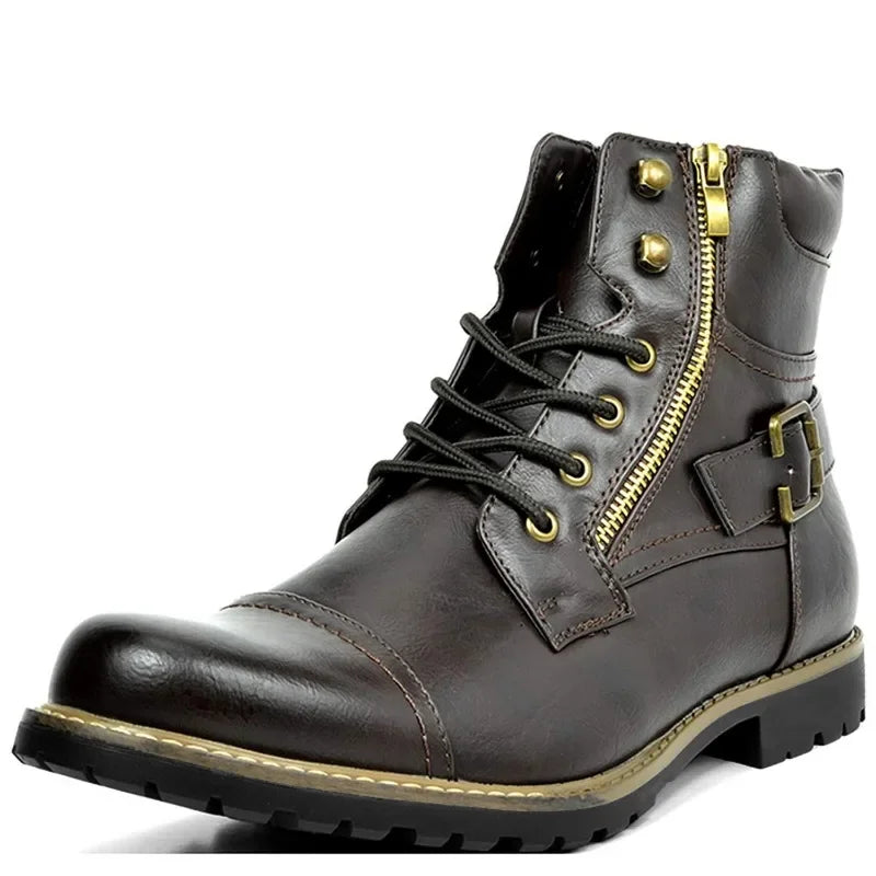 Mittellange Schnürstiefel aus Leder für Herren