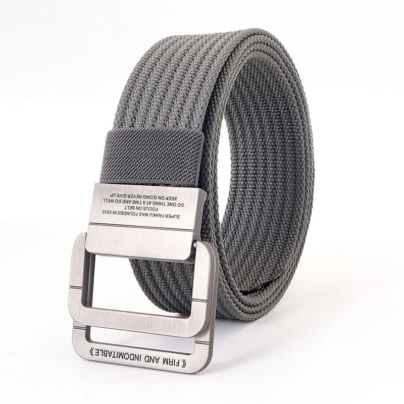 Unisex Gestreifter Canvas Ringgürtel