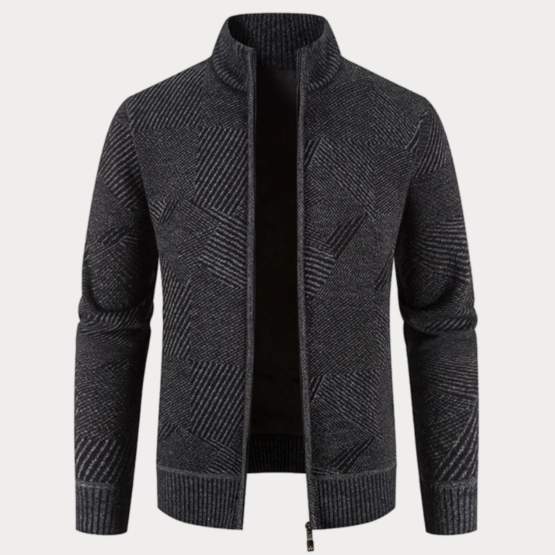 Stilvolle Winter Strickjacke mit Kapuze