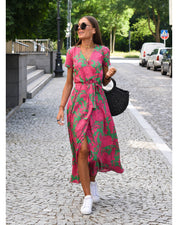 Schlitz Maxikleid mit Blumenmuster
