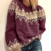 Damen Pullover mit Norweger Muster