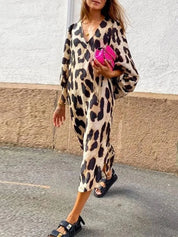 Leopardenmuster Ibiza Kleid
