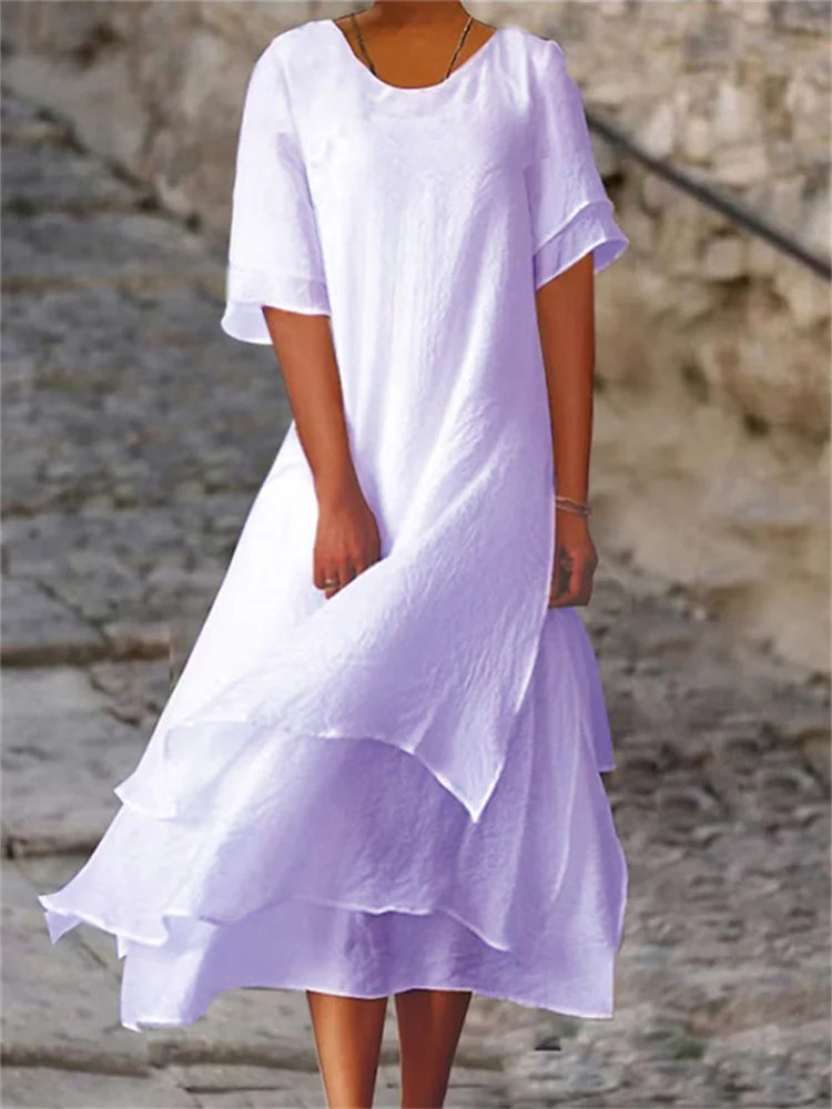 Doppellagiges geschlitztes Kleid