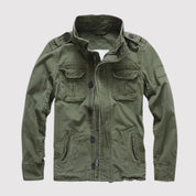 Herren Retro Denimjacke im Armeestil