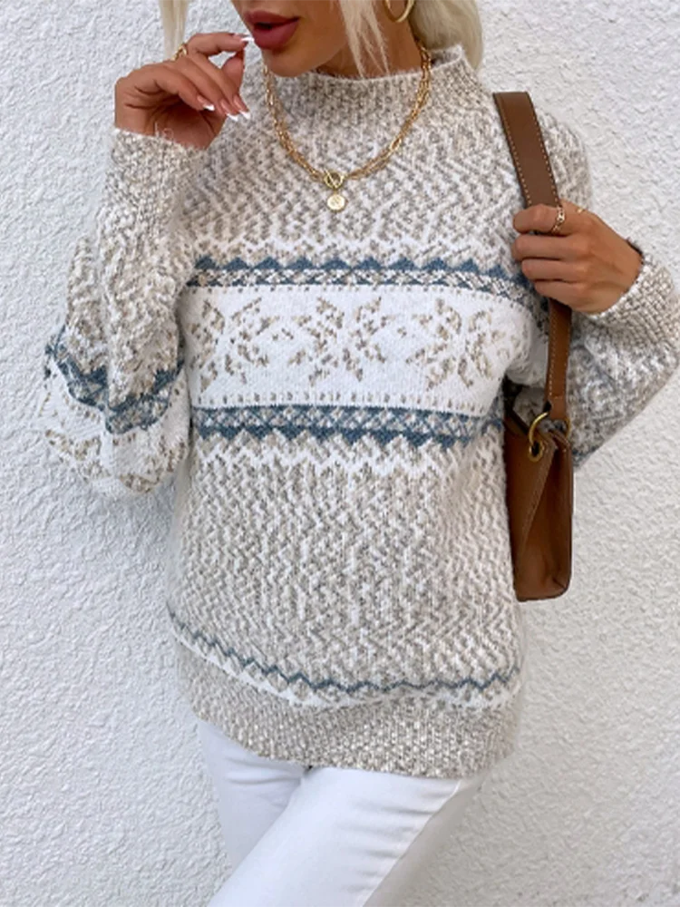 Damen Fair Isle Rollkragenpullover