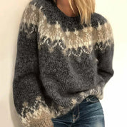 Damen Pullover mit Norweger Muster