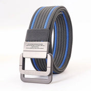Unisex Gestreifter Canvas Ringgürtel