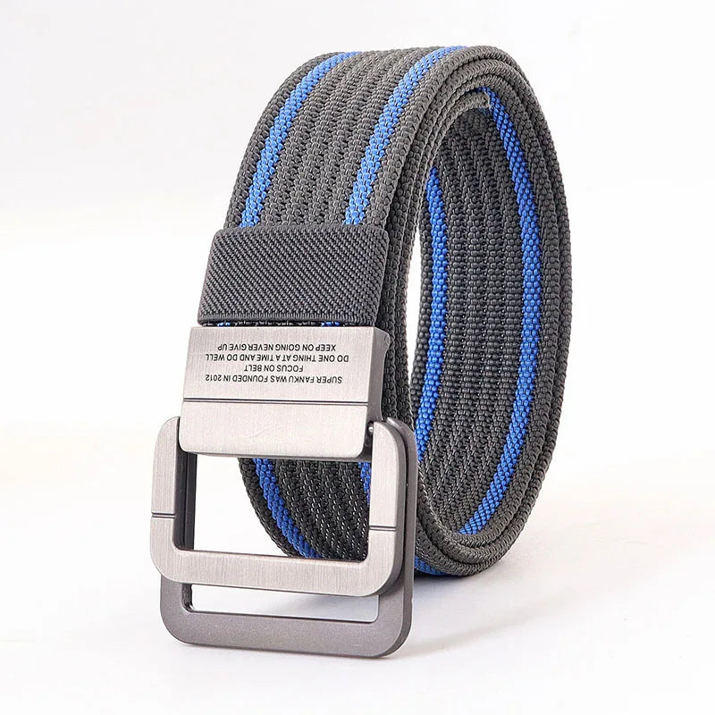 Unisex Gestreifter Canvas Ringgürtel