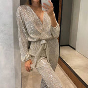 Eleganter glitzernder Jumpsuit