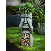 Blumentop Statue mit Solar LED | Hören Sehen Sprechen