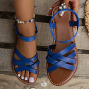Flache Damen Riemchensandalen