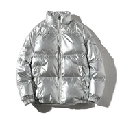 Metallische Winter-Pufferjacke für Herren