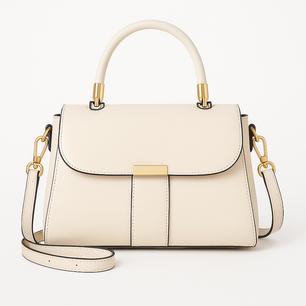 Schicke vegane Ledertasche mit Deckel