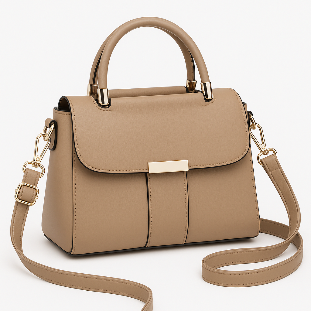 Schicke vegane Ledertasche mit Deckel