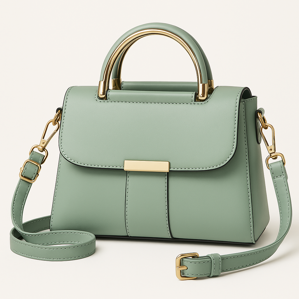 Schicke vegane Ledertasche mit Deckel