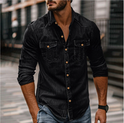 Strukturiertes Herren Jeanshemd