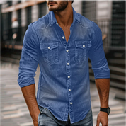 Strukturiertes Herren Jeanshemd