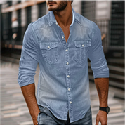 Strukturiertes Herren Jeanshemd