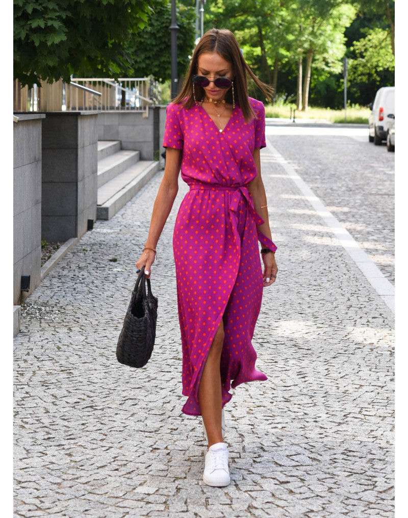 Schlitz Maxikleid mit Blumenmuster
