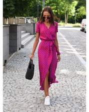 Schlitz Maxikleid mit Blumenmuster