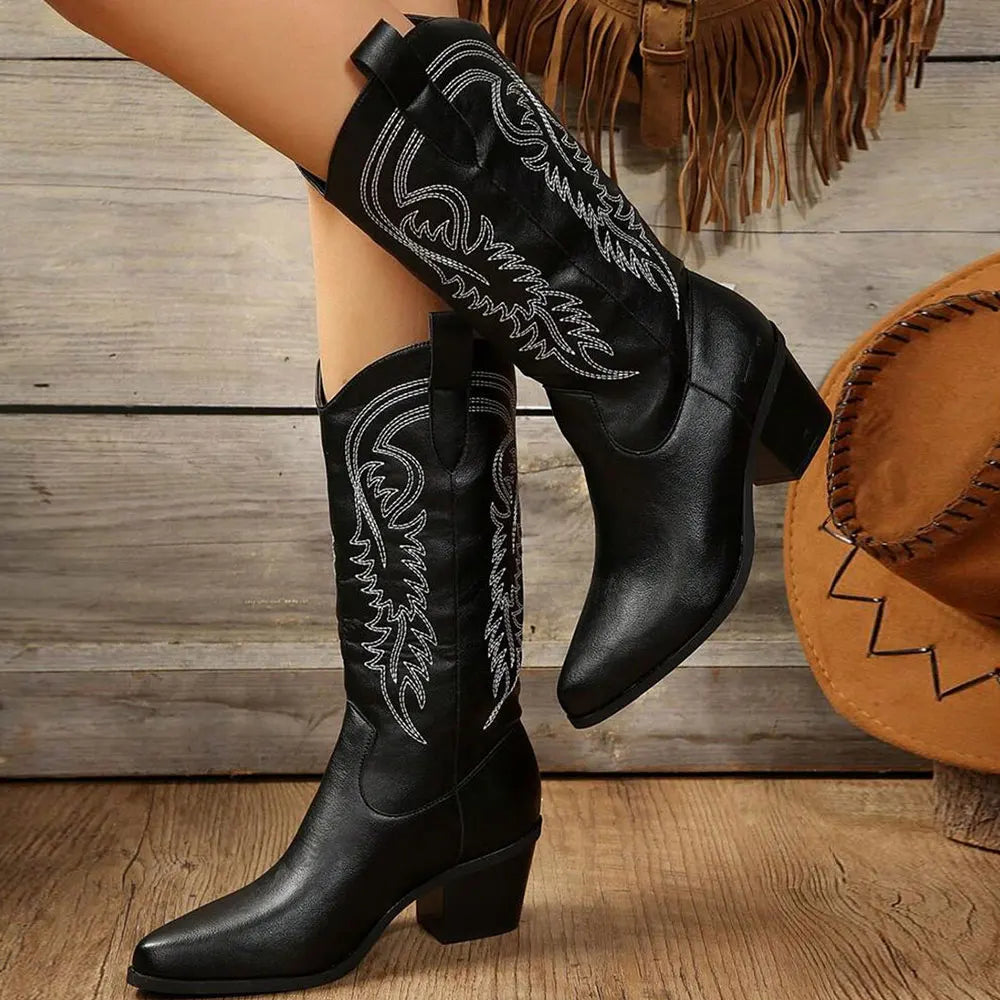 Damen Stilvolle Cowboystiefel