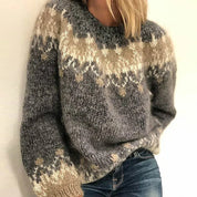 Damen Pullover mit Norweger Muster