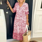 Bohème Kleid mit Blumendruck