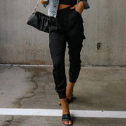 Elegante Cargohose mit Satin-Schimmer