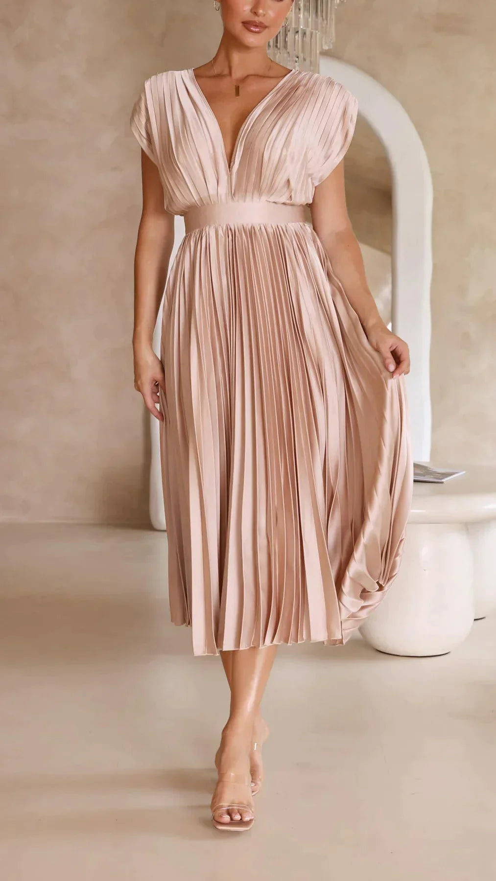 Elegantes Sexy Plissee-Kleid