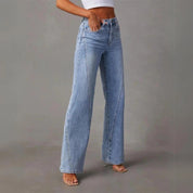 Schlagjeans mit hoher Taille