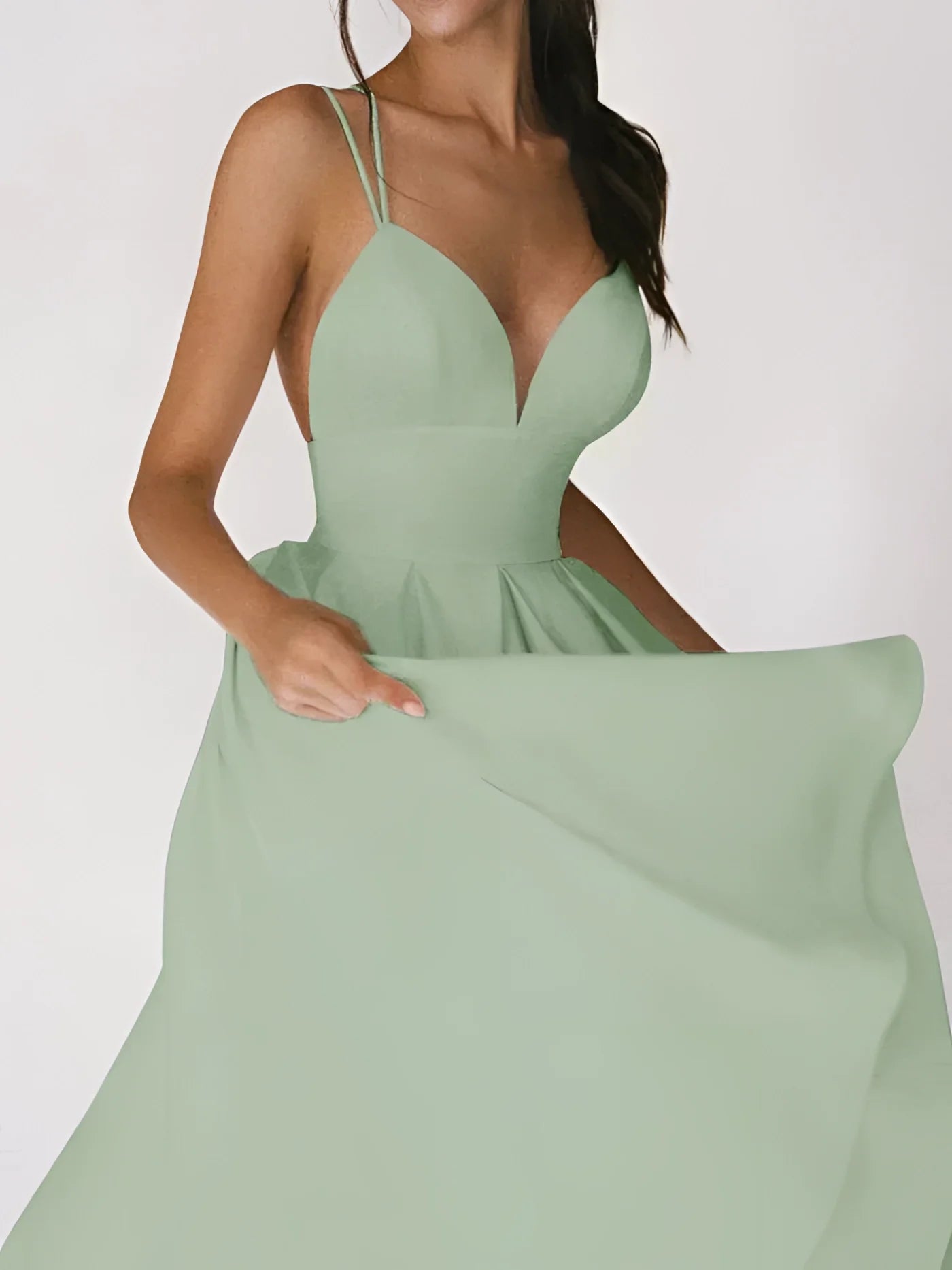 Midi-Kleid mit Überkreuztem Rücken