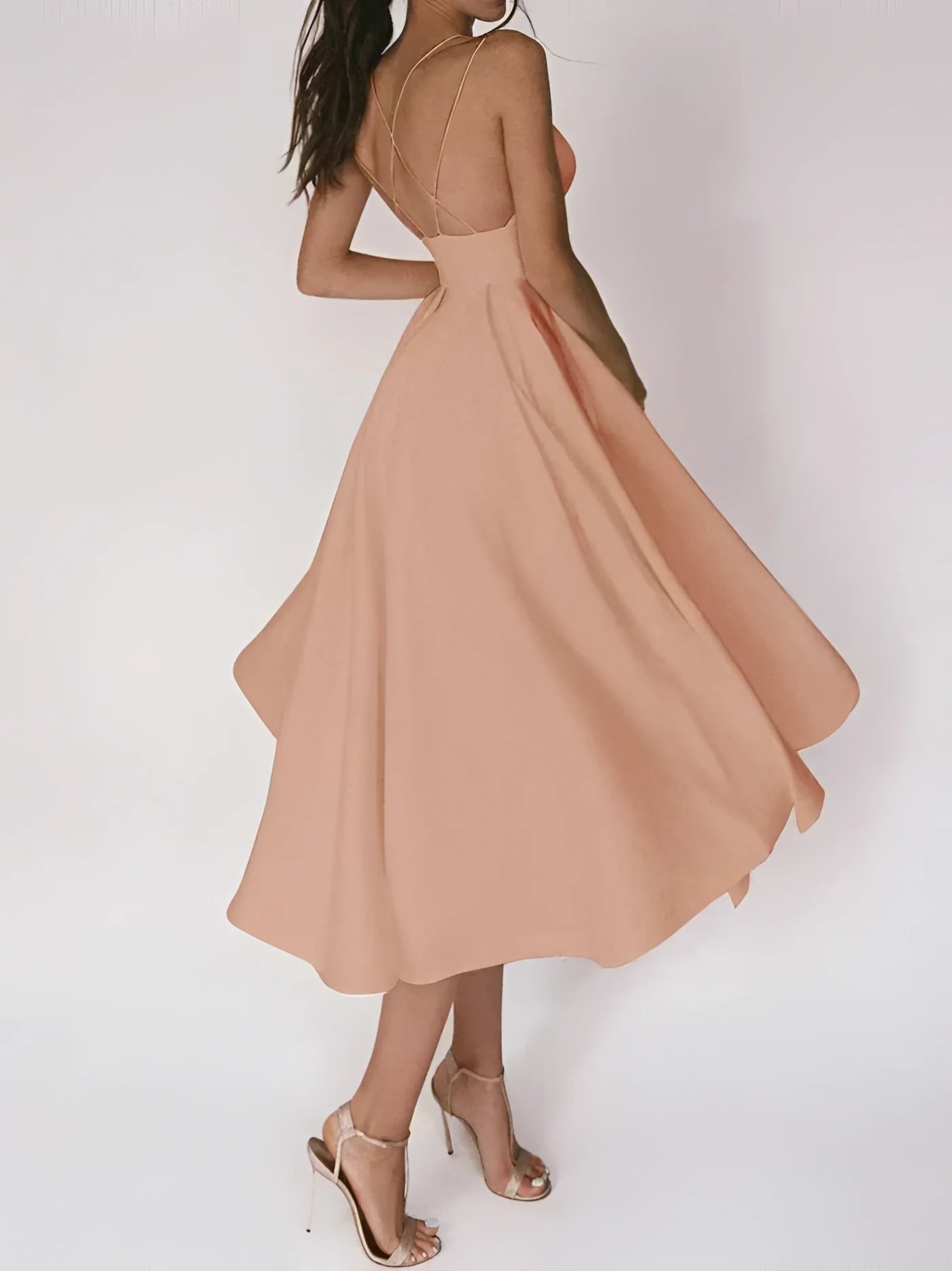 Midi-Kleid mit Überkreuztem Rücken