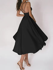 Midi-Kleid mit Überkreuztem Rücken