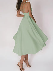 Midi-Kleid mit Überkreuztem Rücken