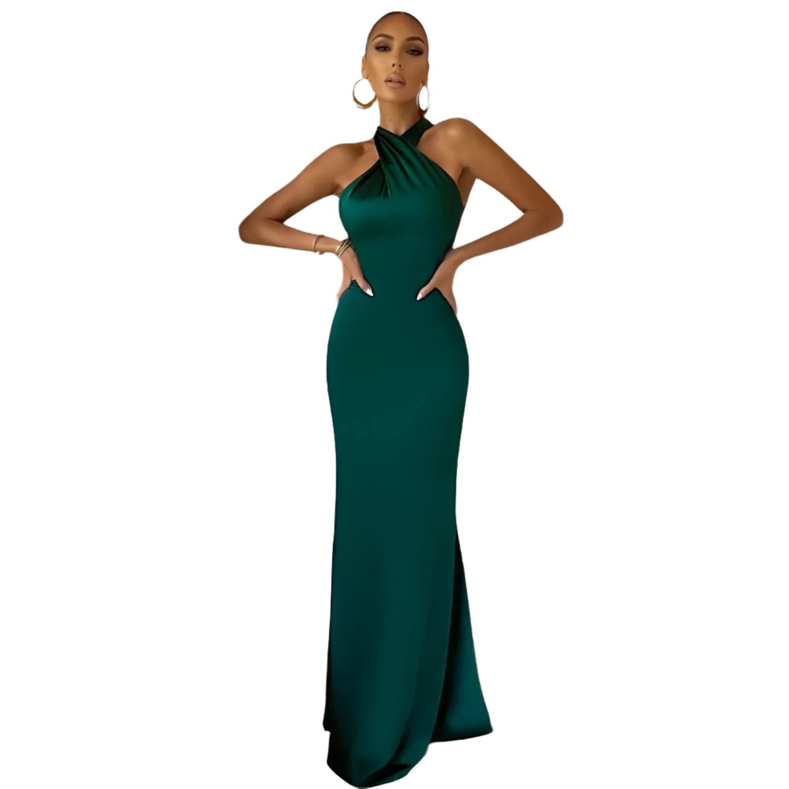 Satin Meerjungfrau Neckholder Abendkleid