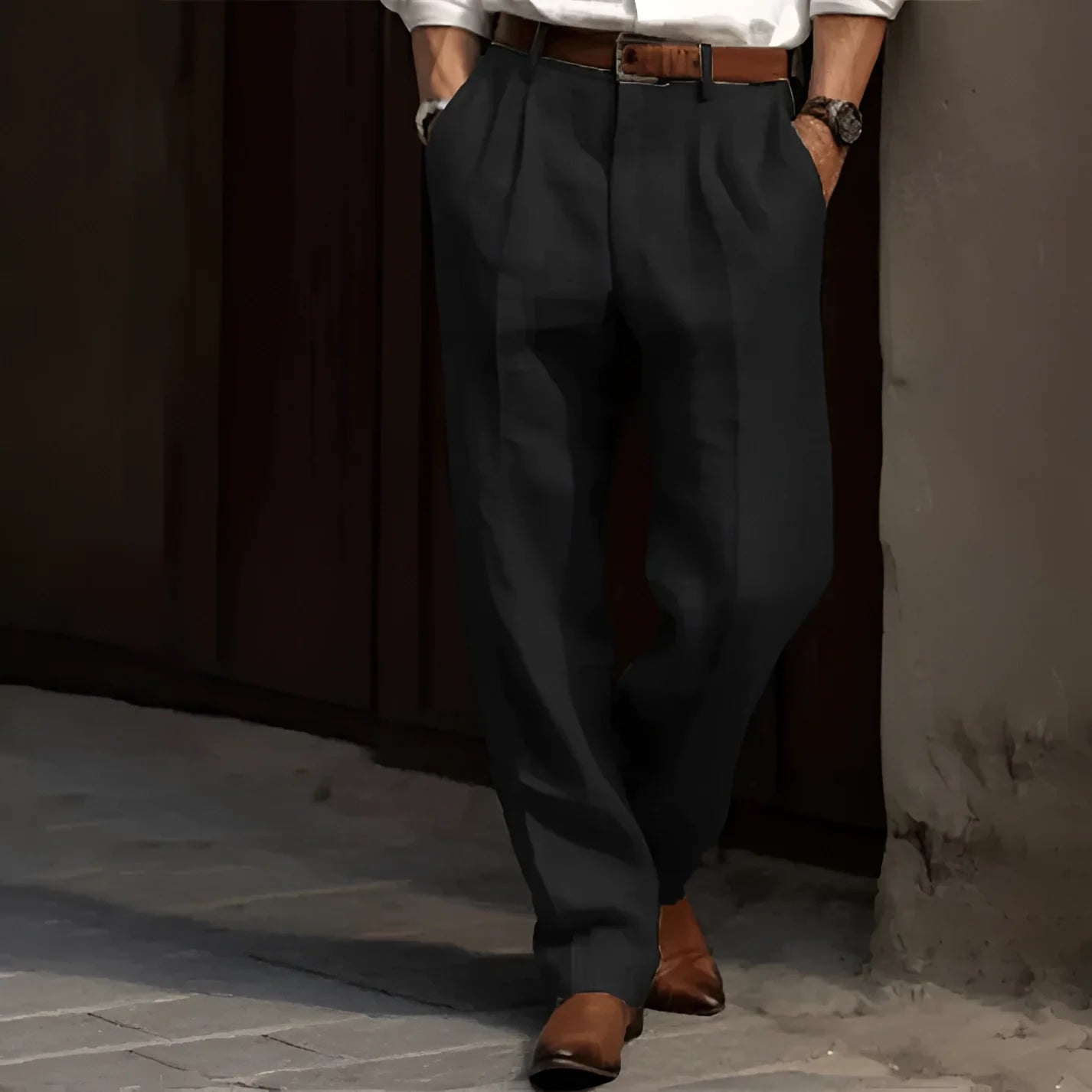 Sommer Business Casual Herren Leinenhose