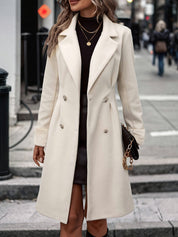 Eleganter Weißer Damen Wintermantel