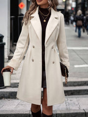 Eleganter Weißer Damen Wintermantel