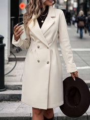 Eleganter Weißer Damen Wintermantel
