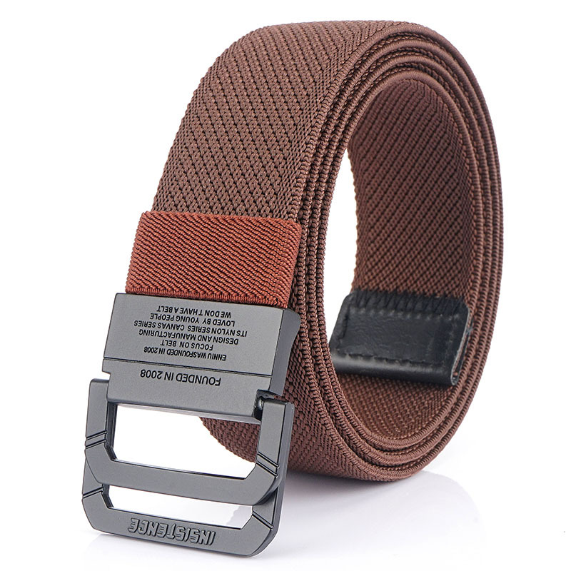 Unisex Gestreifter Canvas Ringgürtel
