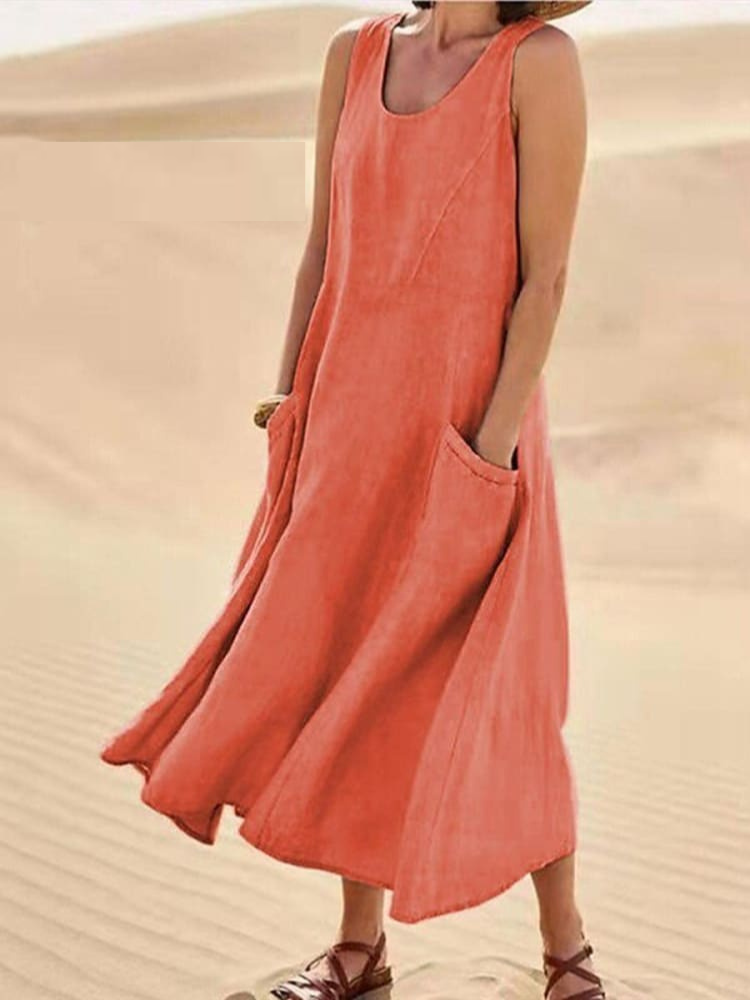 Elegantes Sommerkleid wit Bauchabdeckung