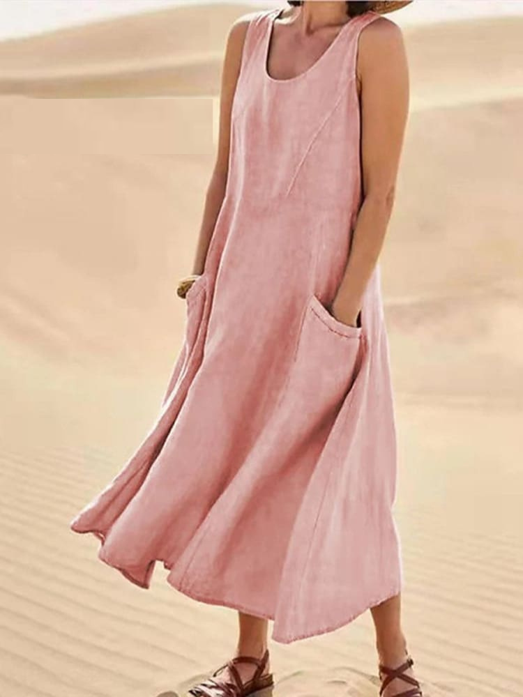 Elegantes Sommerkleid wit Bauchabdeckung