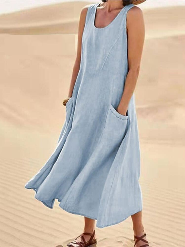 Elegantes Sommerkleid wit Bauchabdeckung