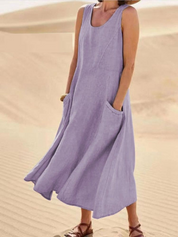 Elegantes Sommerkleid wit Bauchabdeckung